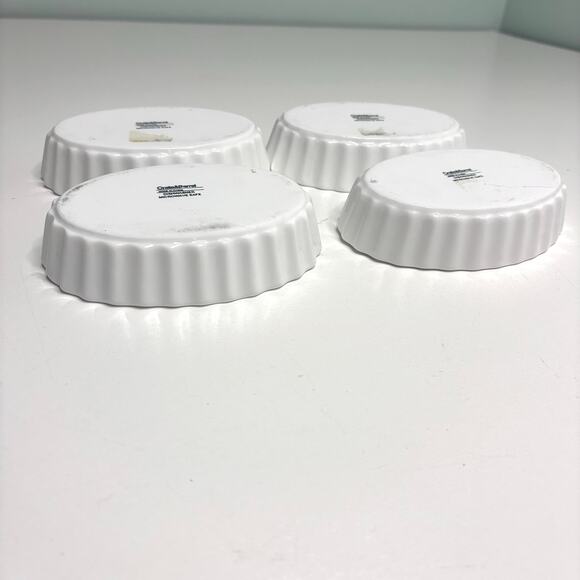 Crate & Barrel 4 Mini Oval Fluted White Ramekins - Picture 7 of 7